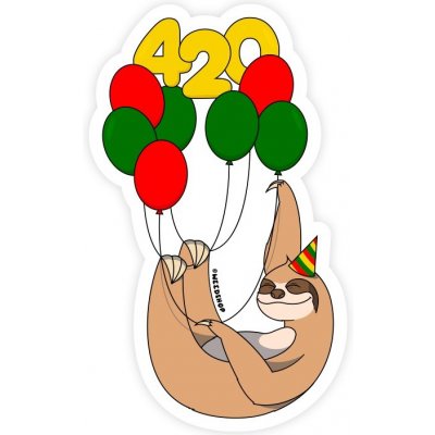 WeedShop Samolepka Lenochod s balónky 420 – Zboží Dáma