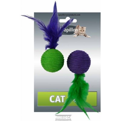 Papillon Pet Products Míčky nylonové 4cm s pérky 2ks – Zboží Mobilmania