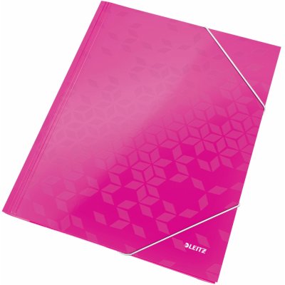 Leitz Wow A4 Desky tříchlopňové s gumičkou růžové – Zboží Živě