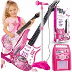 Kruzzel 22407 Dětská rocková elektrická kytara a zesilovač a mikrofon růžová – Hledejceny.cz