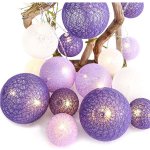 ACA Lighting LED girlanda textilní fialovo-bílé kuličky teplá bílá 2x baterie AA 210 cm IP20 – Sleviste.cz