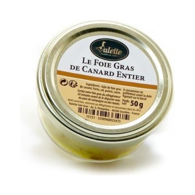 Valette Kachní foie gras sklo Foie gras de canard 50 g