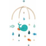 GOKI Dřevěný závěsný kolotoč Velryby – Sleviste.cz