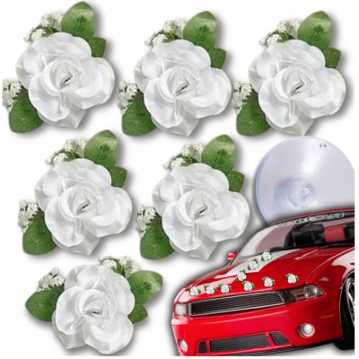 Dekorace na auto – květiny bílé – Zboží Mobilmania