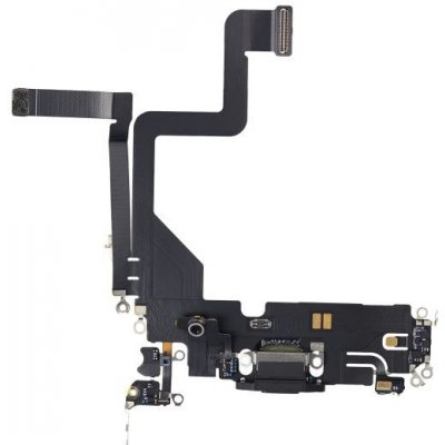 Apple iPhone 14 Pro - Nabíjecí Konektor + Flex Kabel (Space Black), Space Black – Zboží Živě