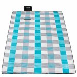 SPRINGOS Pikniková deka 200x150 cm šedo-modrá PM044 – Zboží Mobilmania