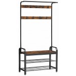Songmics a Vasagle Předsíňový věšák s botníkem Lena 84 cm, hnědý – Zboží Mobilmania