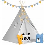 Nukido 740030 Dětské teepee se světýlky šedé – Zboží Mobilmania