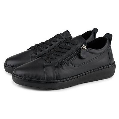 Vlnka dámské kožené tenisky na zip Anika černá – Zboží Mobilmania