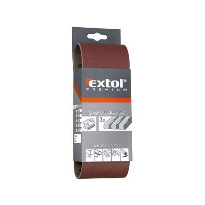 Pás brusný pro pásovou brusku, EXTOL PREMIUM 3 ks, 75 x 533 mm, P120, balení 1 bal – Zboží Mobilmania