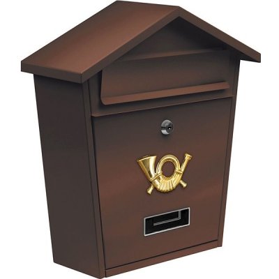 VOREL Poštovní schránka se stříškou 380x320x105mm hnědá – HobbyKompas.cz