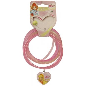 Winx Club Náramky PVC sada 6ks přívěsek srdce Stella světle růžová 040086