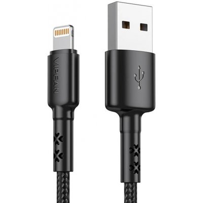 Vipfan X02 USB na Lightning, 3A, 1,8m, černý