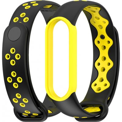 Xiaomi Mi Band 5/6 náhradní náramek Dvoubarevný sportovní Černá-žlutá MBSCZ-5DS003 – Zboží Živě