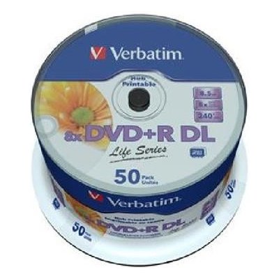 Verbatim DVD+R 8,5GB, 8x, printable, spindle, 50ks (43759)