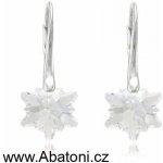 Swarovski Elements Edelweiss Snowflake krystal stříbrné náušnice visací bílá vločka protěž kytička 31130.1 Crystal bílá čirá křišťálová – Hledejceny.cz