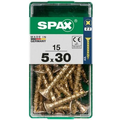 Spax Uni vrut zápust.hlava PZ/Z2 4CUT a plným závitem Yellox 5 x 30 mm 15 ks – Hledejceny.cz