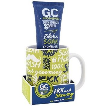 Grace Cole Homme Sport Hot & Steamy sprchový gel Bloke Soak 100 ml + hrnek dárková sada