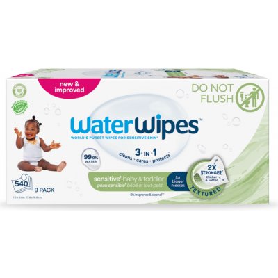 WATERWIPES Ubrousky vlhčené Baby&Toddler 3in1 9 x 60 ks 540 ks – Hledejceny.cz
