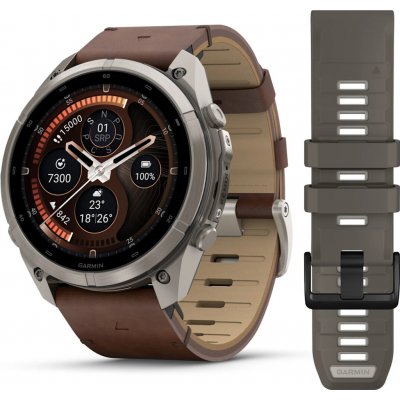 Garmin Fenix 9 Pro 51 mm AMOLED inReach Titanium Leather Band 010-04337-41 – Zboží Živě
