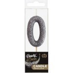 GoDan Dortová svíčka číslo třpytivá černá číslo: 0 – Zboží Dáma