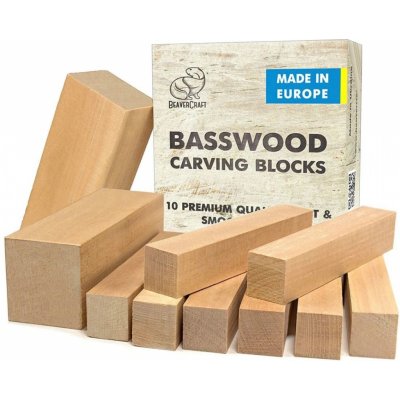 BeaverCraft polotovary Wood Carving Blocks Set 10pcs of Basswood lípa