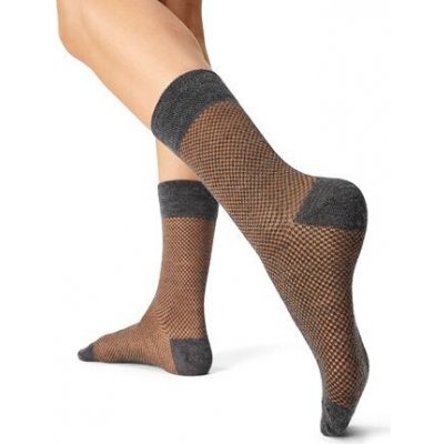 Vlnka Žakárové vlněné ponožky Merino oranžová – Zboží Dáma