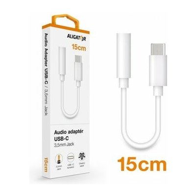 Audio adaptér Aligator USB-C na 3,5mm Jack, bílá – Zboží Mobilmania