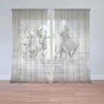 Sablio Záclony Bílí koně: 2ks 150x250cm – Hledejceny.cz
