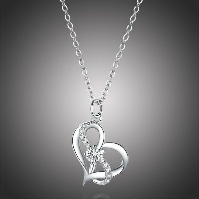 Grace Silver Jewellery Stříbrný řetízek s přívěskem nekonečná láska NH-SCN442/2 Stříbrná
