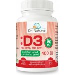 Dr. Natural Vitamín D3 pro děti s příchutí jahody 400IU 90 tablet – Hledejceny.cz
