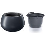 Prosperplast Květináč s vkladem HEOS 43,6 cm antracit – Hledejceny.cz