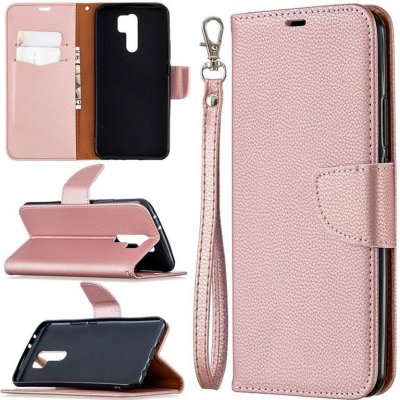 Pouzdro Litchi PU kožené peněženkové Xiaomi Redmi 9 - růžovozlaté – Zbozi.Blesk.cz