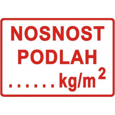 Nosnost podlah .........kg/m2 | Samolepka, A4 – Zbozi.Blesk.cz