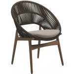 Gloster Jídelní křeslo Bora, 70,5x63,5x88,5 cm, rám teak, výplet umělý ratan tmavý Umber, sedáky kat. B – Hledejceny.cz