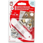 Kovové knoflíky s cvočky, kulatý tvar, průměr 15 mm, stříbrné, 10 ks – Hledejceny.cz
