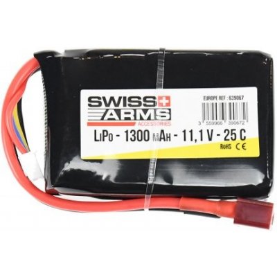 Swiss Arms Li-Pol 11.1V 1300mAh 25C T-Dean – Zboží Dáma