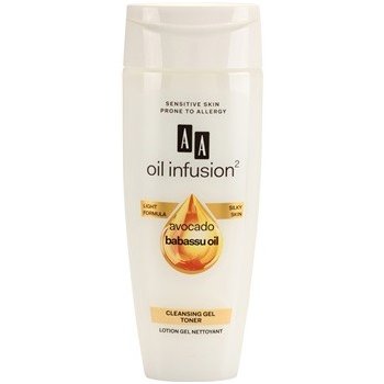 AA Cosmetics Oil Infusion2 Avocado Babassu gelové tonikum pro dokonalé vyčištění pleti Light Formula, Silky Skin 200 ml