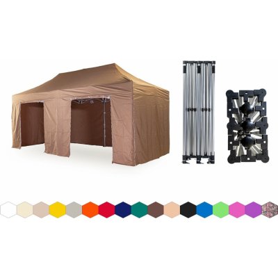 TENTino SMALL HEXAGON 3x6 m 10B - SVĚTLE HNĚDÁ – Hledejceny.cz