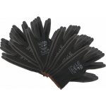 Rukavice pracovní z polyesteru polomáčené v PU GLOVE PE-PU 9, černé, vel 9", 6 párů SIXTOL – Zboží Mobilmania
