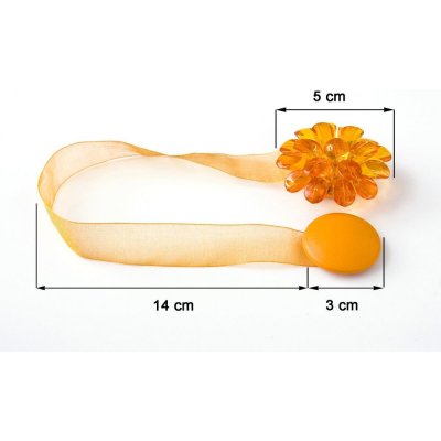 Dekorační ozdobná spona na záclony a závěsy s magnetem MONICA, pomerančová, Ø 5 cm Mybesthome cena za 2 ks v balení – Sleviste.cz