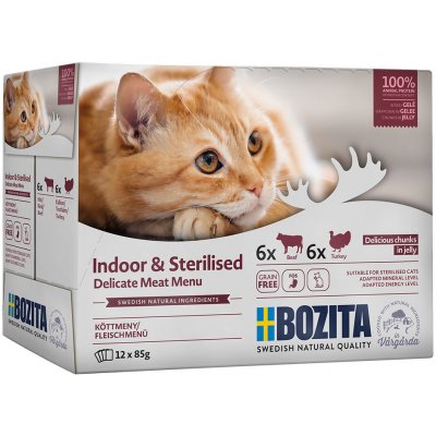 Bozita Indoor & Sterilised míchané balení v želé 12 x 85 g – Zboží Mobilmania