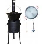 Kessel kotlík na guláš smalt 20 l 1,2 mm Paella pánev ocel 46 cm kovová kotlina s vysokými nožičkami žáruvzdorná barva 42 cm Plus 700 poklice smalt 49 cm naběračka 350 ml a va – Zboží Mobilmania