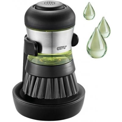 Kartáč na nádobí s dávkovačem mýdla a držákem Gefu SWIFT – Zboží Mobilmania