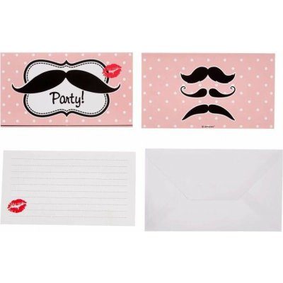 Pozvánky a obálky Knírky 8ks – Hledejceny.cz