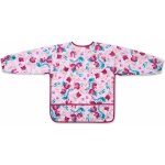 BabyOno bryndák nepromakavý s dlouhým rukávem a kapsíčkou Floral, růžová – Hledejceny.cz