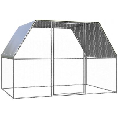 vidaXL Klec pro kuřata 3 × 2 × 2 m, pozinkovaná ocel stříbrná a šedá 9799.155889 – Sleviste.cz