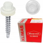 Samořezný střešní farmářský šroub KLIMAS 4,8 x 35 SW8 RAL 9010 Čistě bílý s podložkou EPDM (250 ks/bal) – Hledejceny.cz