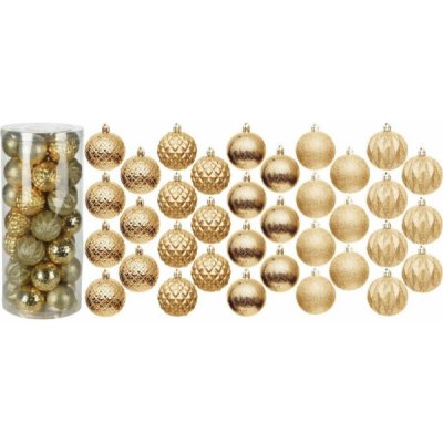 Christmas decoration DEKORATIVNÍ PLASTOVÉ KOULE SADA 6CM 35 ZLATÝCH – Hledejceny.cz