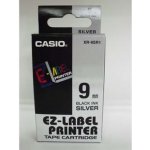 Casio originální páska do tiskárny štítků, Casio, XR-9SR1, černý tisk/stříbrný podklad, nelaminovaná, 8m, 9mm – Hledejceny.cz